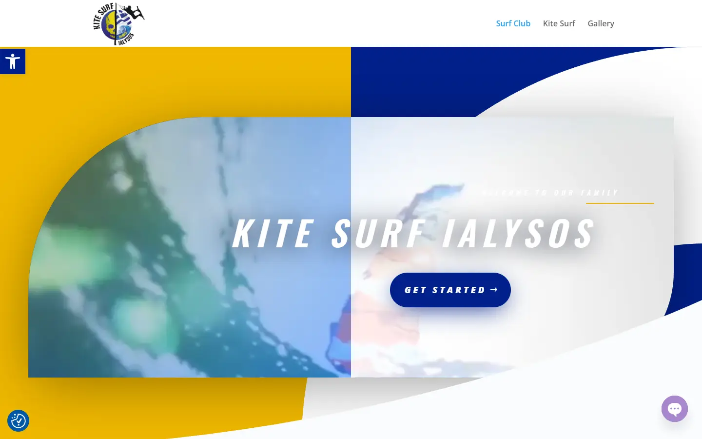 Η αρχική σελίδα του kitesurfrhodes.com (Kite Surf Ialysos), που έφτιαξε η iNNETiO
